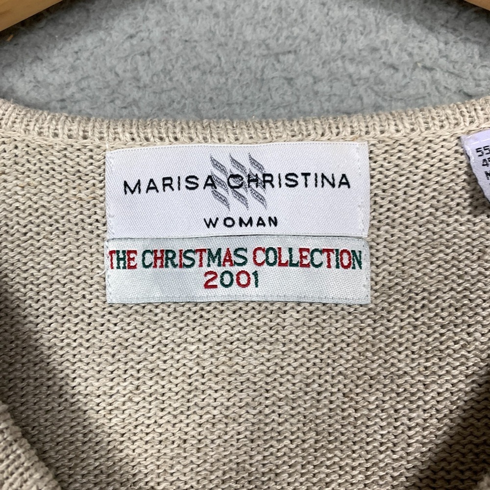 Marisa Christina Cardigan Plus 2X Tan‎ Christmas Collection 2001 Dog Print Linen - Picture 3 of 10